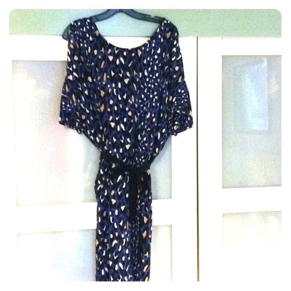Trina Turk blue cheetah print dress